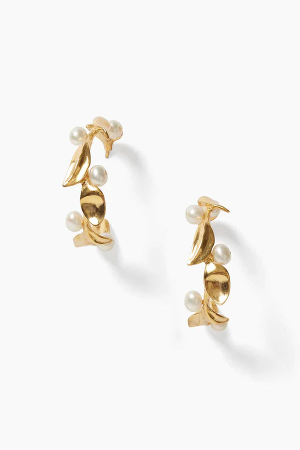Chan Luu Olive Branch Hoop Earrings