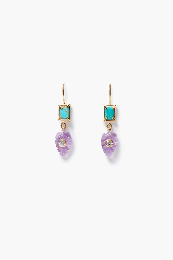 Chan Luu Fern Earrings Amethyst