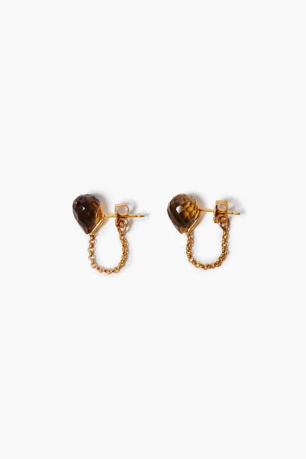 Chan Luu Edison Chain Loop Earrings Quartz