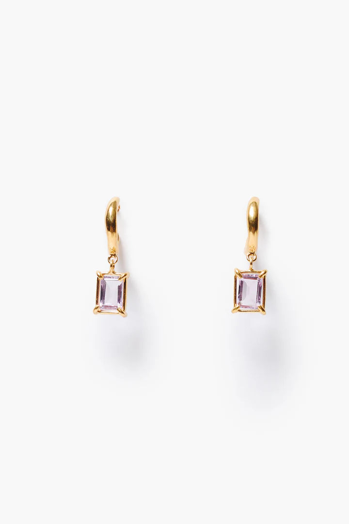 Chan Luu Tabby Hoop Earrings Amethyst
