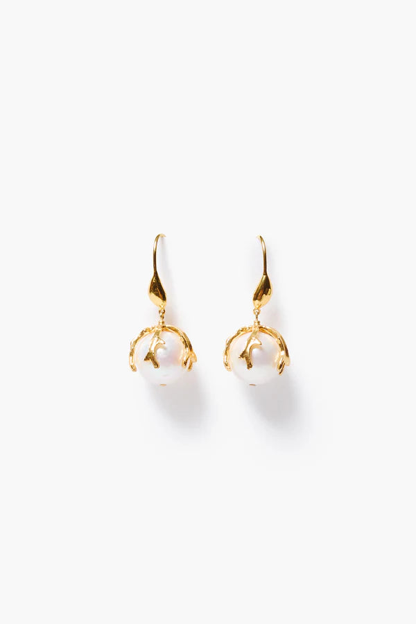 Chan Luu Caspia Drop Earrings White Pearl