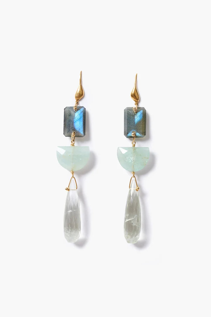 Chan Luu Labyrinth Trio Earrings Labradorite