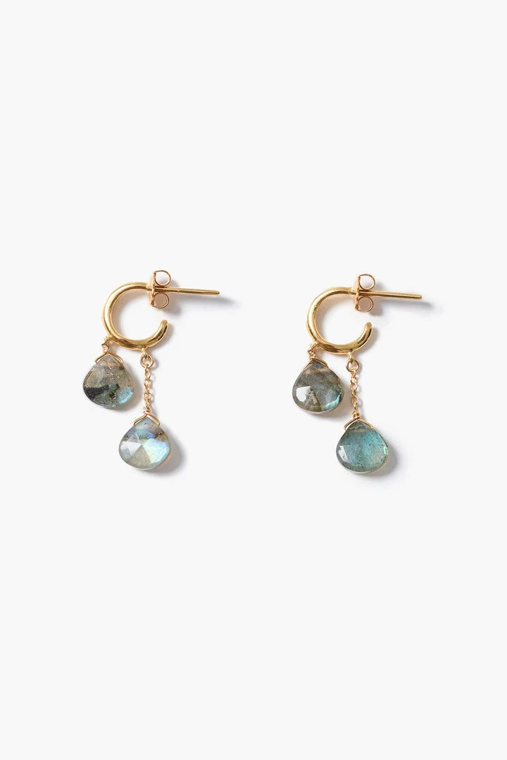 Chan Luu Dew Drop Hoop Earrings Labradorite