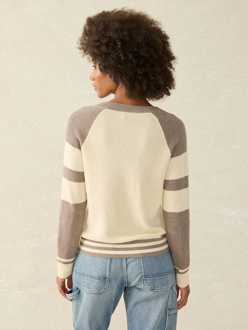 Faherty Throwback Waffle V-Neck