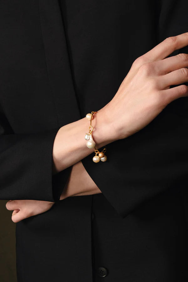 Chan Luu Crown Pearl Bangle Gold