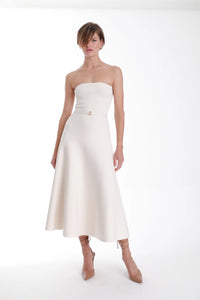 Karina Grimaldi Eira Strapless Midi White