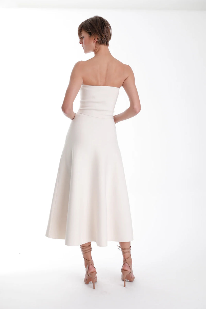 Karina Grimaldi Eira Strapless Midi White