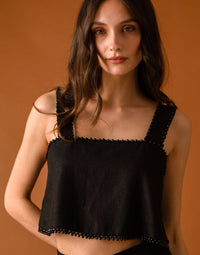 Kaanas Nolita Black Crop Top