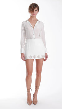 Karina Grimaldi Kairos Embroidered Mini White