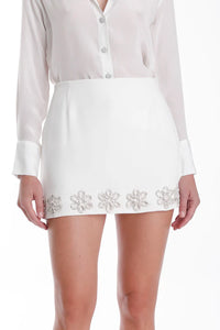Karina Grimaldi Kairos Embroidered Mini White