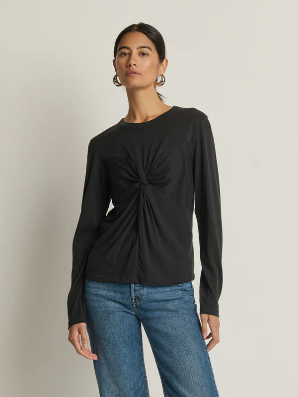 Nation Marion Twist Front Black Tee