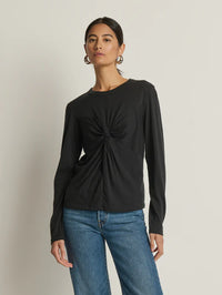Nation Marion Twist Front Black Tee