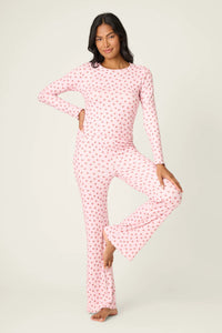 PJS LS Crazy For Holidays Ditsy Floral Pink