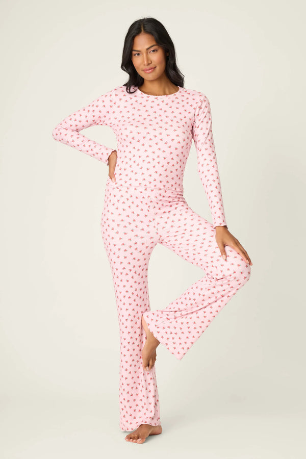PJS LS Crazy For Holidays Ditsy Floral Pink