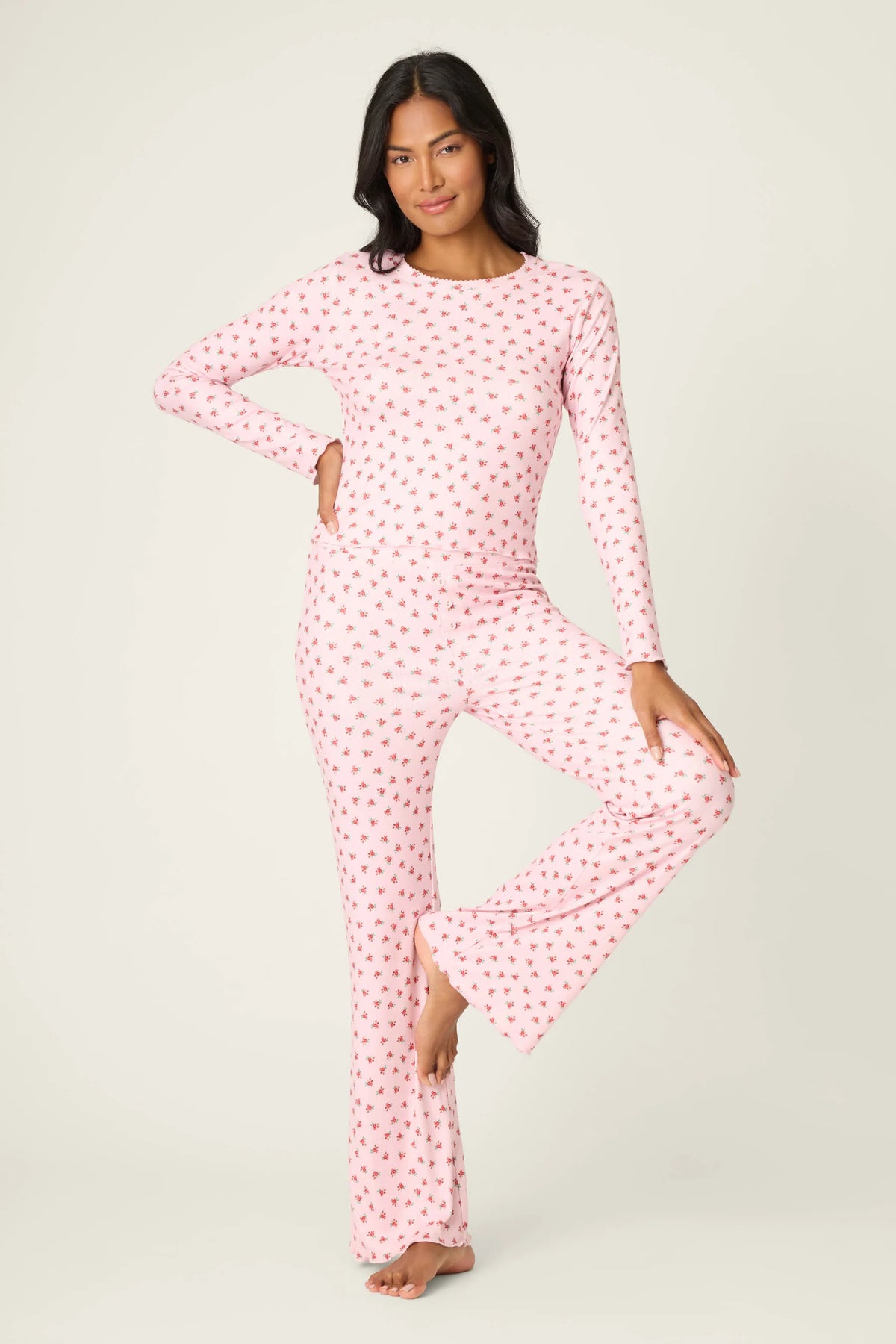 PJS Crazy For Holidays Pant Ditsy Floral Pink