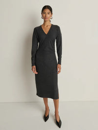Nation Sandrine Midi Dress Charcoal