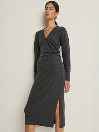 Nation Sandrine Midi Dress Charcoal
