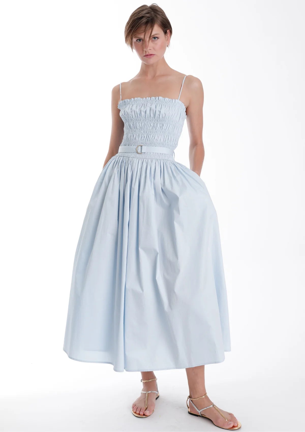 Karina Grimaldi Panama Maxi Dress LightBlue