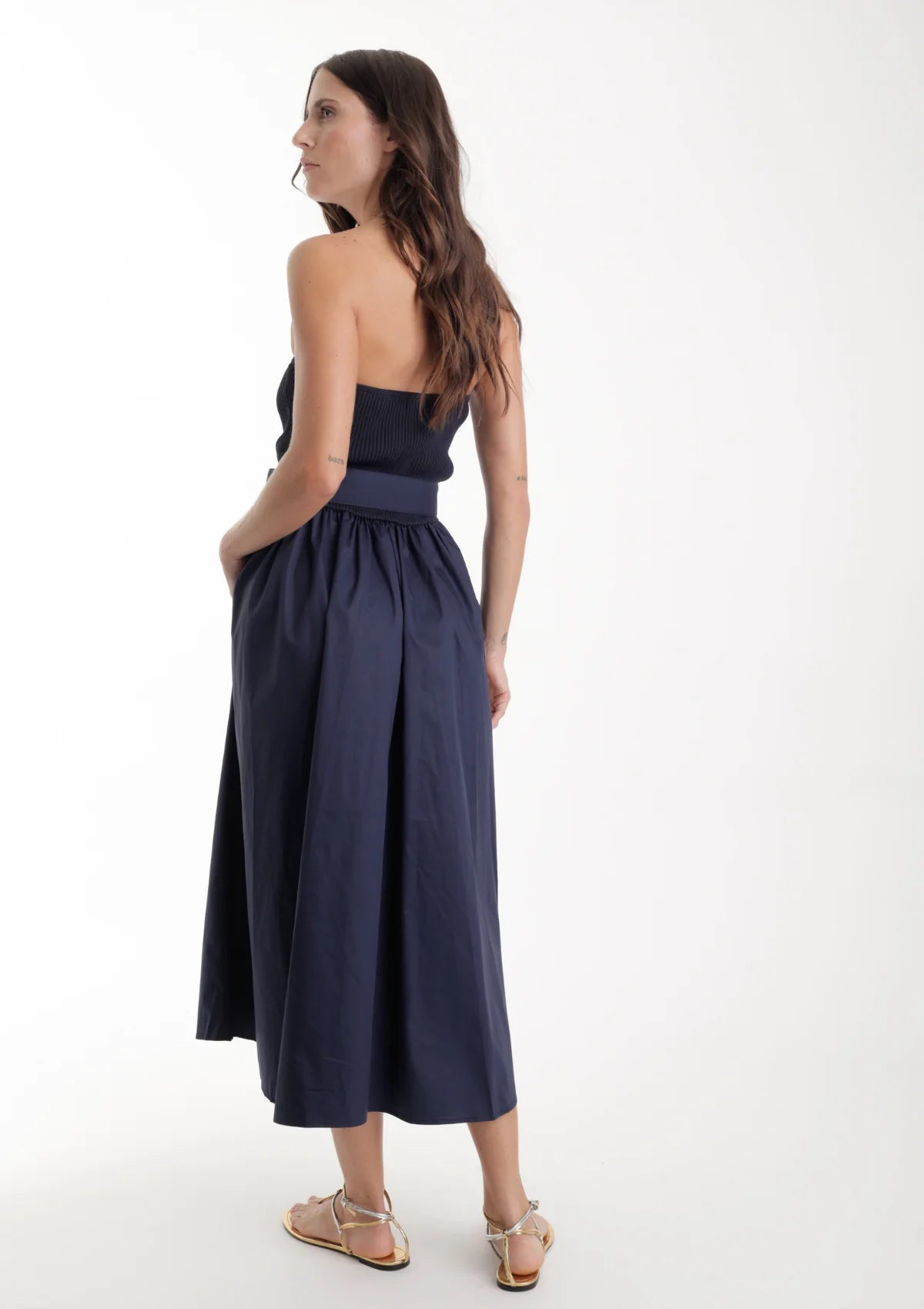 Karina Grimaldi Ines Knit Dress Static Blue