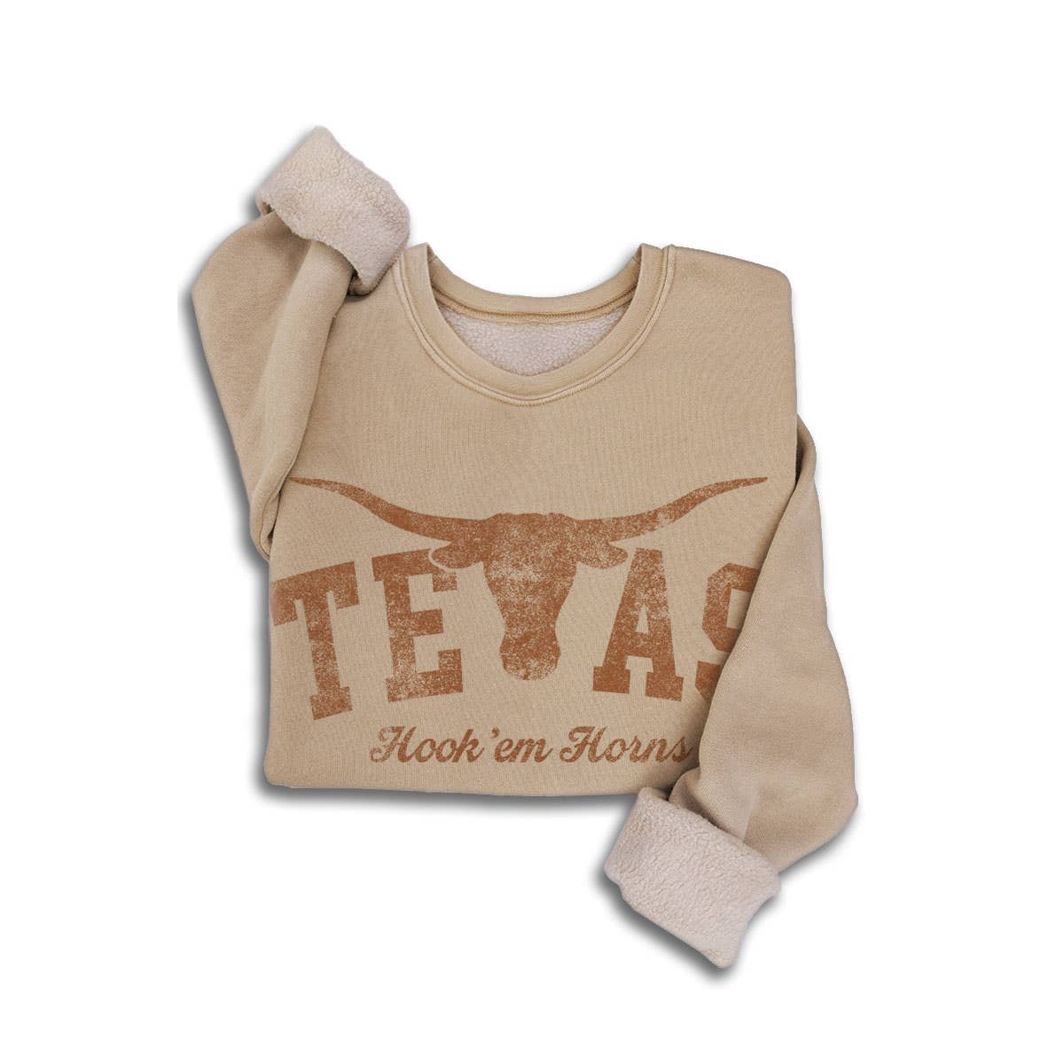 Texas Hook Em Sweatshirt Beige