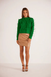 Mink Pink Cleo Feather Green