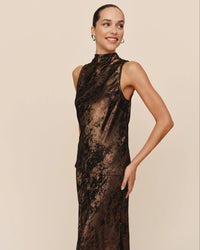 BD Cowl Neck Bias Bronze Shimmer