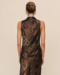 BD Cowl Neck Bias Bronze Shimmer