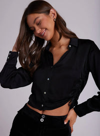 BD Cropped Satin Ruched Crop