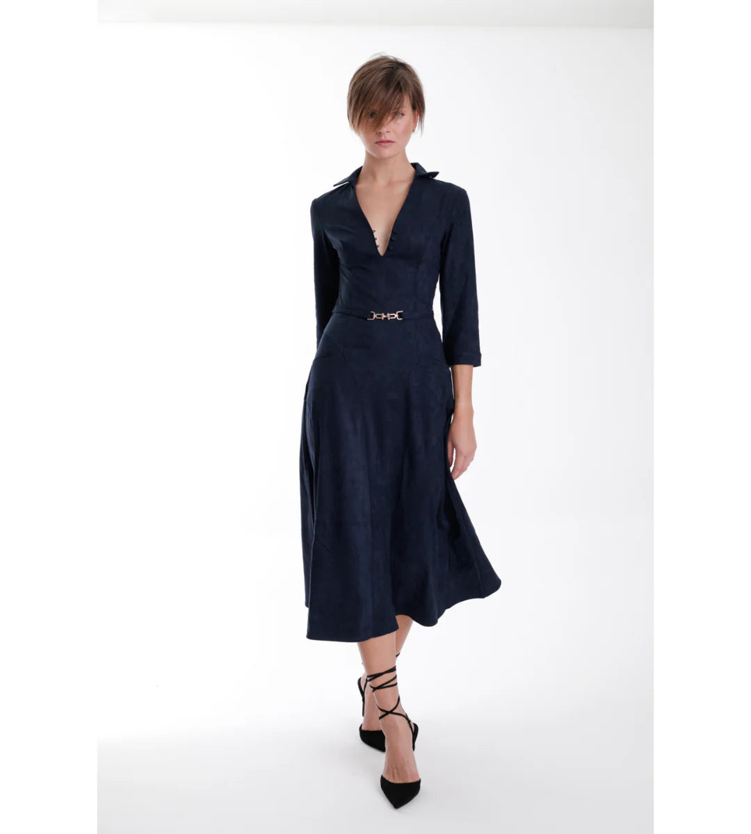 Karina Grimaldi Victoria Suede Maxi Midnight
