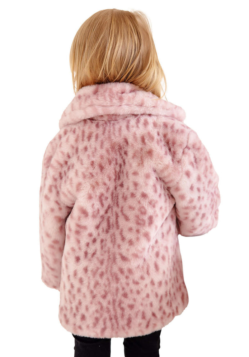 Fab Fur Kid's Pink Leopard Lulu Coat