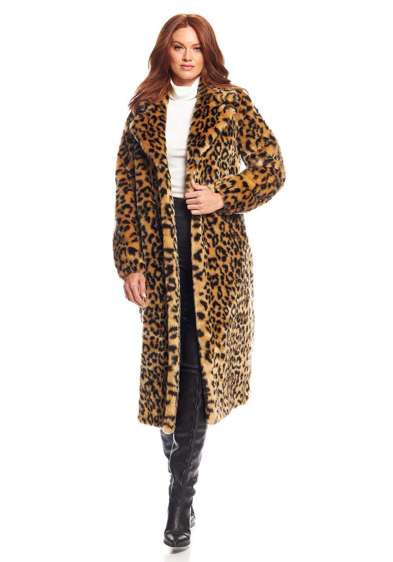 Fab Fur Leopard Roam Free Maxi Coat