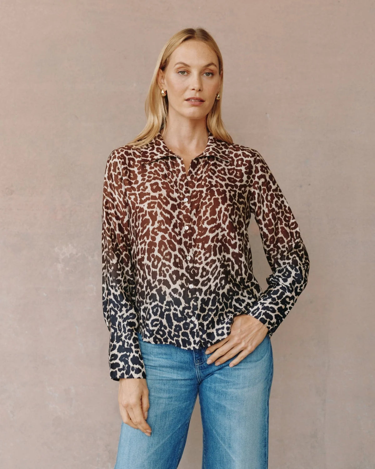 BD Flowy Wide Collar Button Down