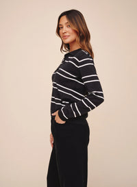 BD LS Placket Pullover Graphite Stripe