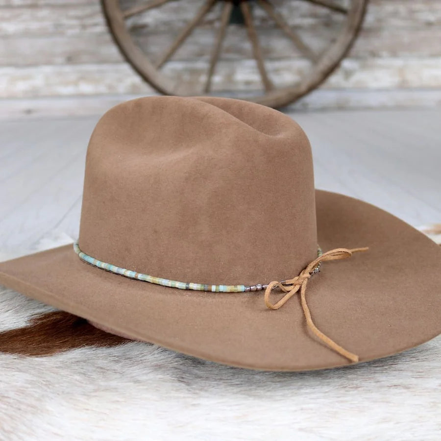 White Freshwater Pearl Amazonite Hat Band Amazonite Stone Beaded Hat Band – Willow Lane Wholesale main image 4