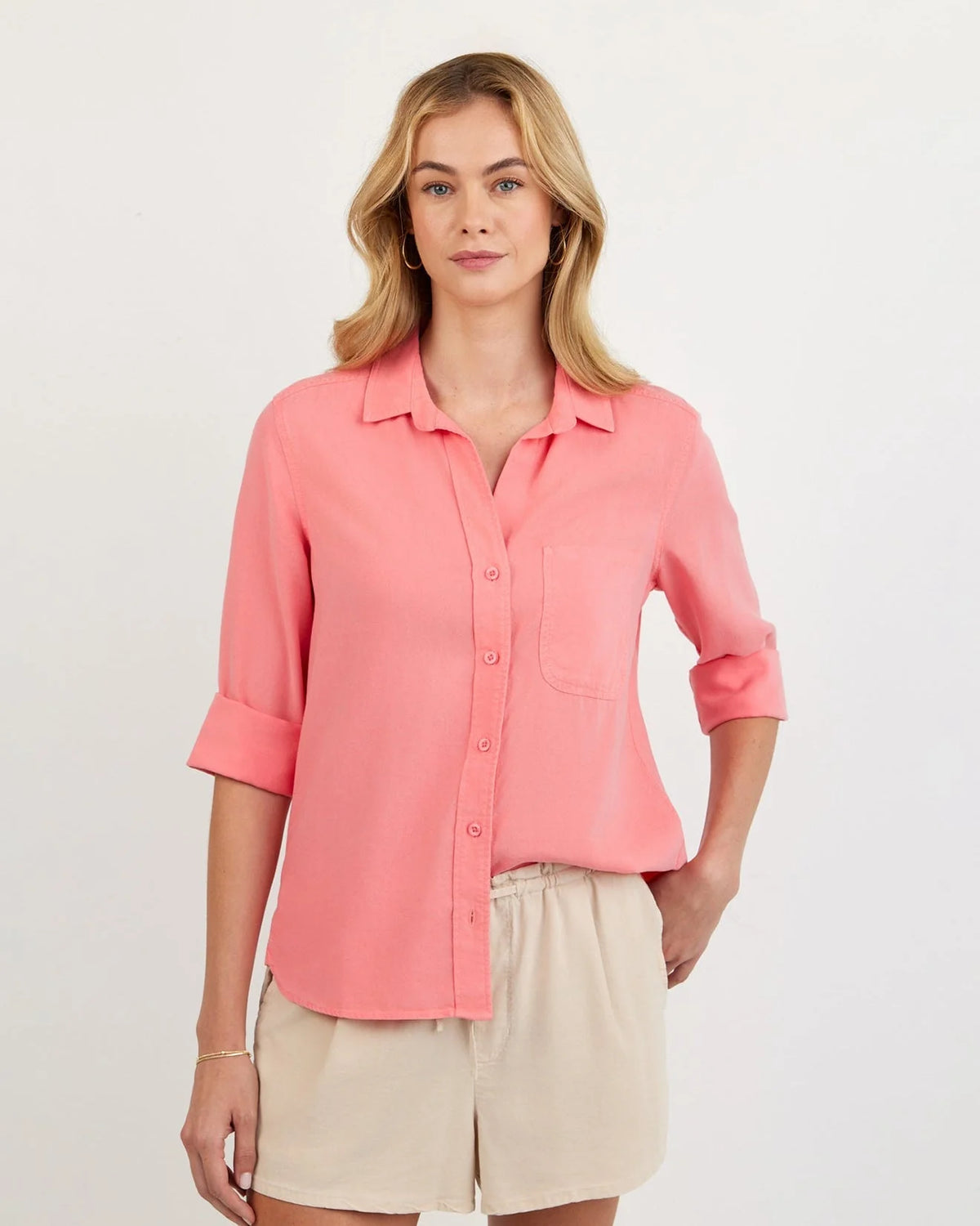 Bella Dahl Wild Coral Button Down
