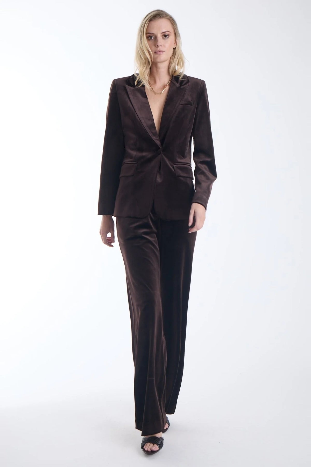 Karina Grimaldi Shon Velvet Jacket Espresso
