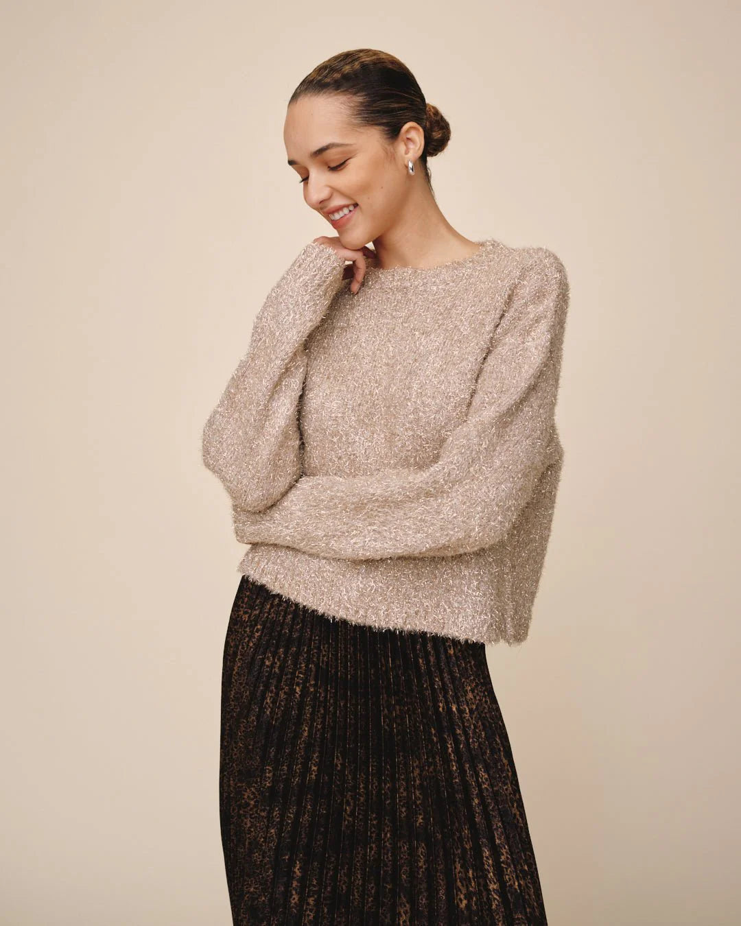 BD Slouchy Sweater Gold Shimmer – Perri Berri Boutique