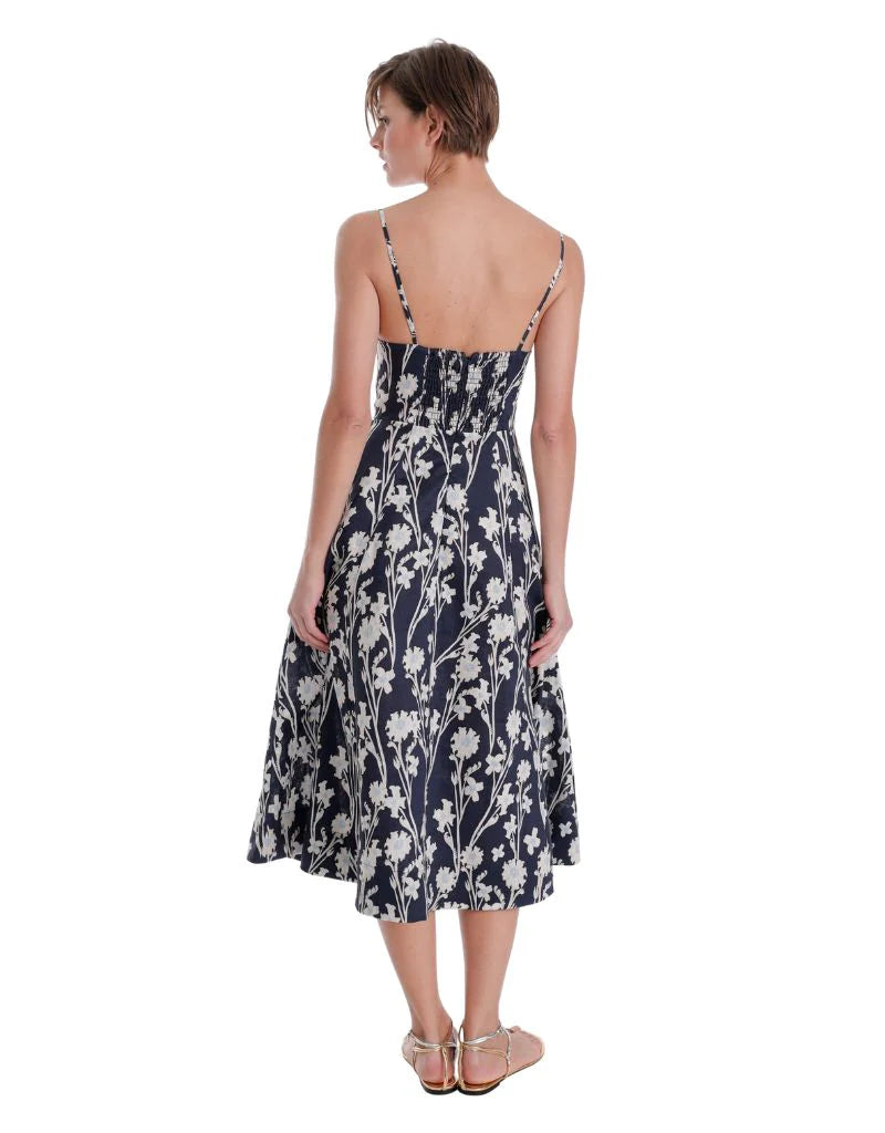 Karina Grimaldi Winona Print Midi Navy Floral