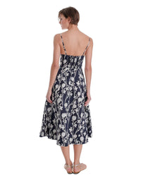 Karina Grimaldi Winona Print Midi Navy Floral