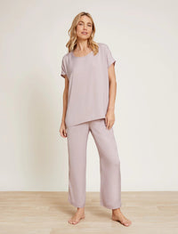 Barefoot Dreams Washed Satin Tee and Cropped Pant