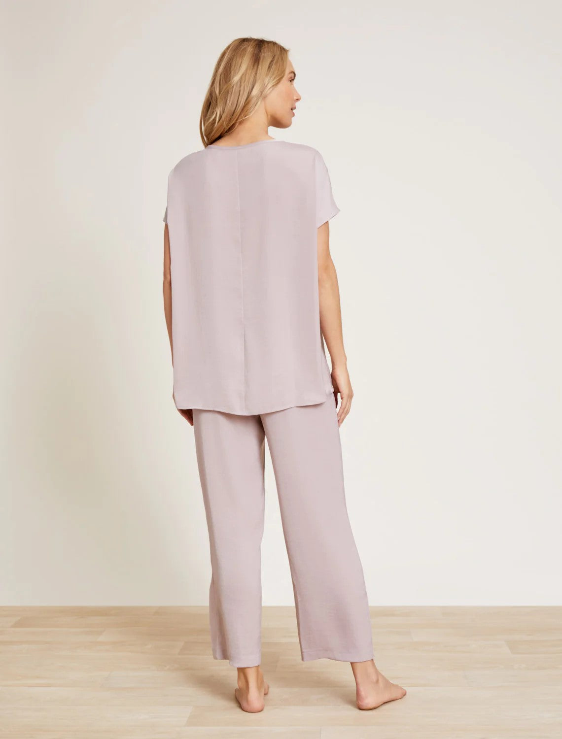 Barefoot Dreams Washed Satin Tee and Cropped Pant